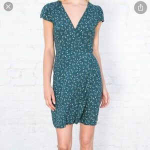 Brandy Melville Robbie wrap dress forest green